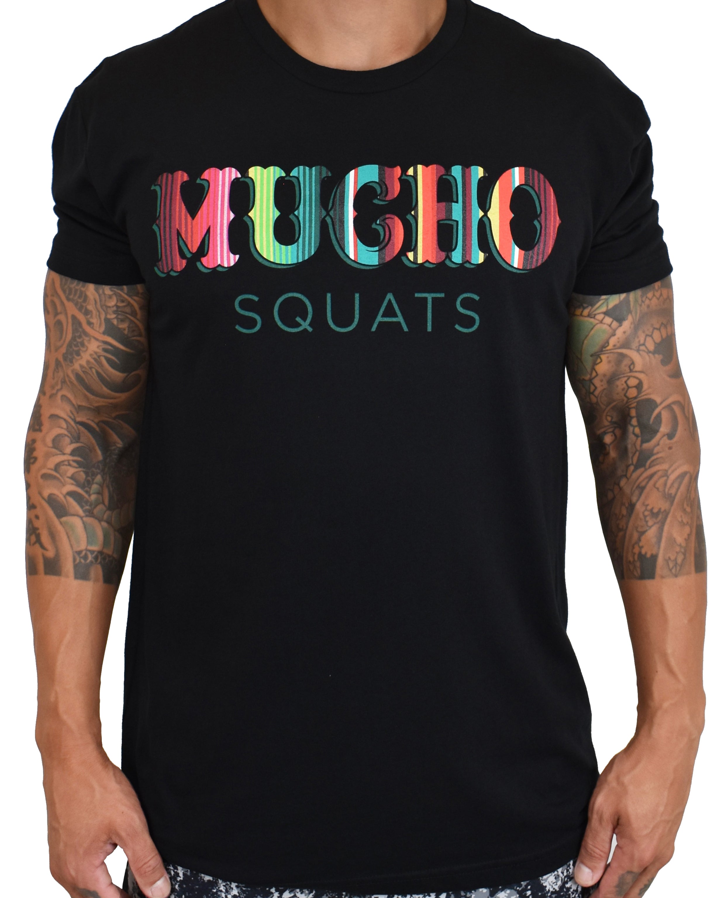 Men's 'Mucho Squats' Sarape Tee - Black