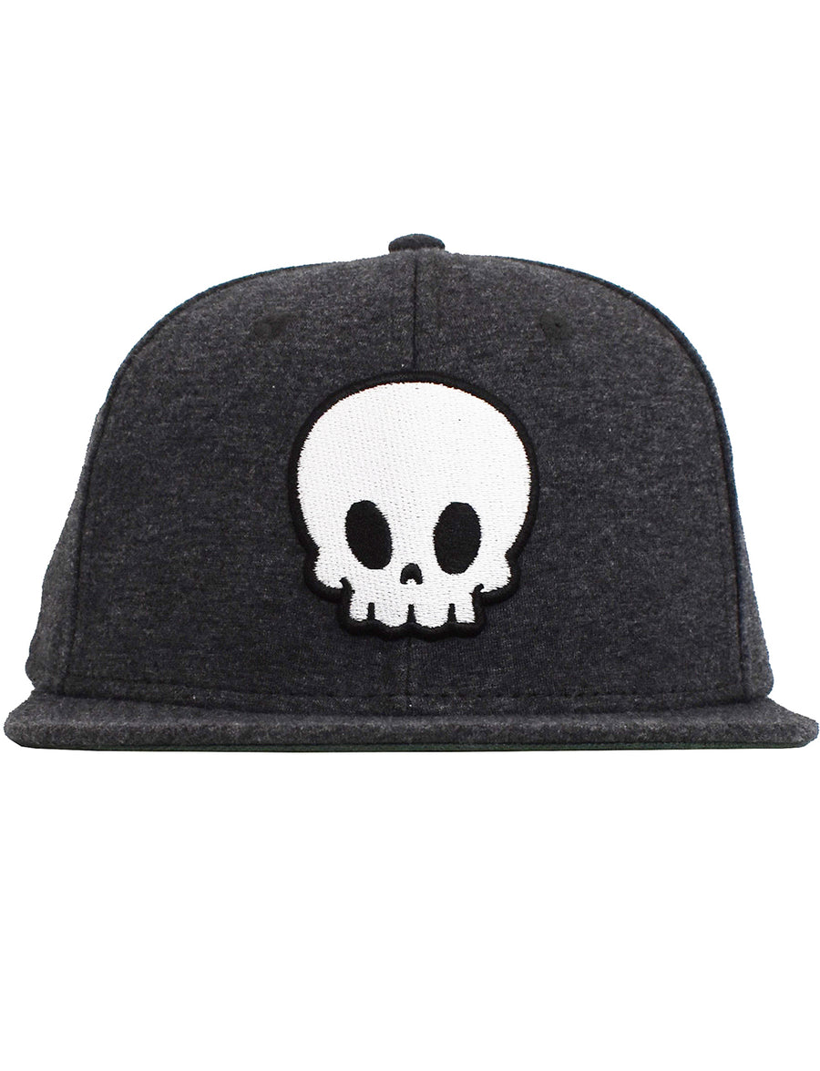 'Skull' Bubble Font Snapback - Charcoal