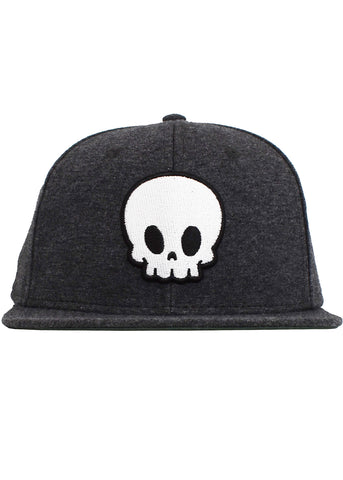 'Skull' Bubble Font Snapback - Charcoal