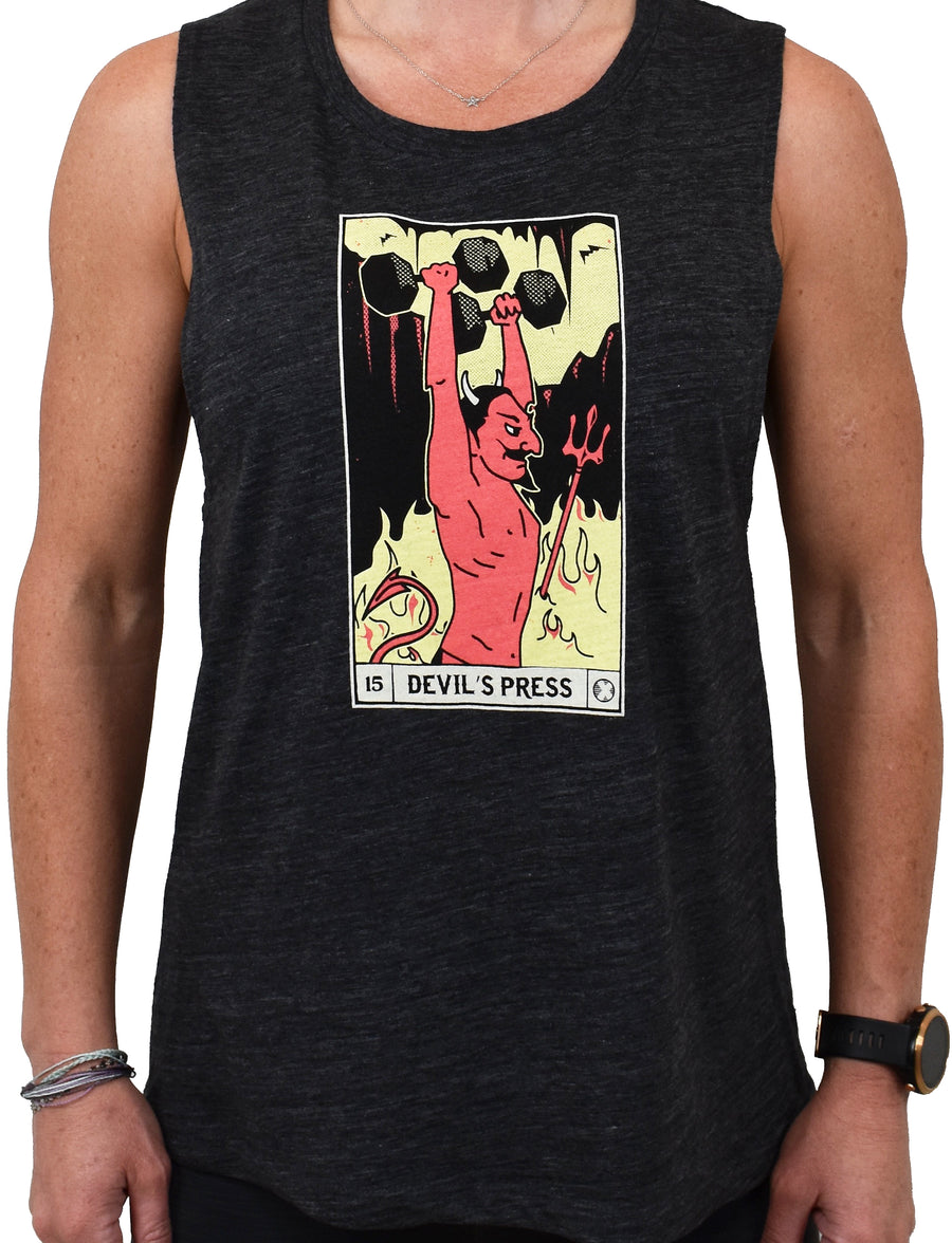 Women's 'DEVIL'S PRESS Tarot Card' Muscle Tank