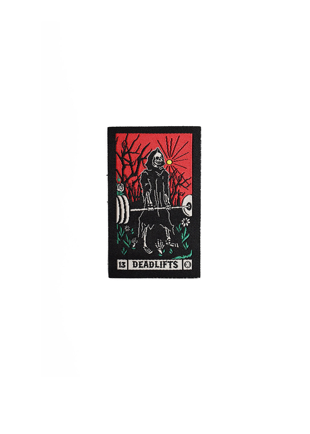 'DEADLIFTS Tarot Card' Woven Patch