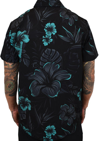 'Teal-biscus' Aloha (Hawaiian) Shirt
