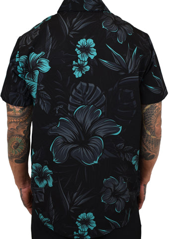 'Teal-biscus' ULTRA Aloha (Hawaiian) Shirt