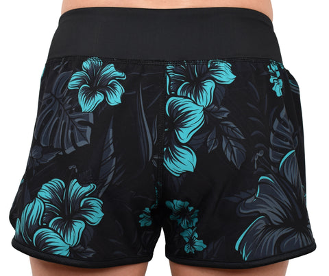 Women's 'Teal-biscus' Hybrid Shorts