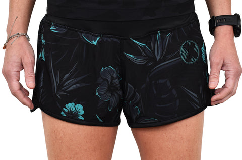 Women's 'Teal-biscus' Hybrid Shorts