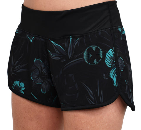 Women's 'Teal-biscus' Hybrid Shorts