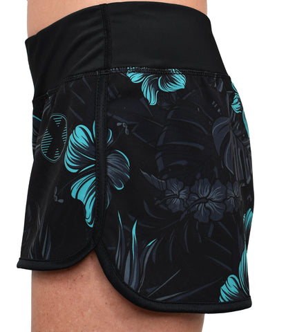 Women's 'Teal-biscus' Hybrid Shorts