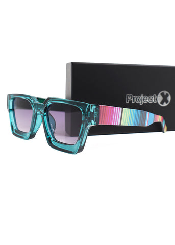 'Sarape' Chunky Teal Sunglasses