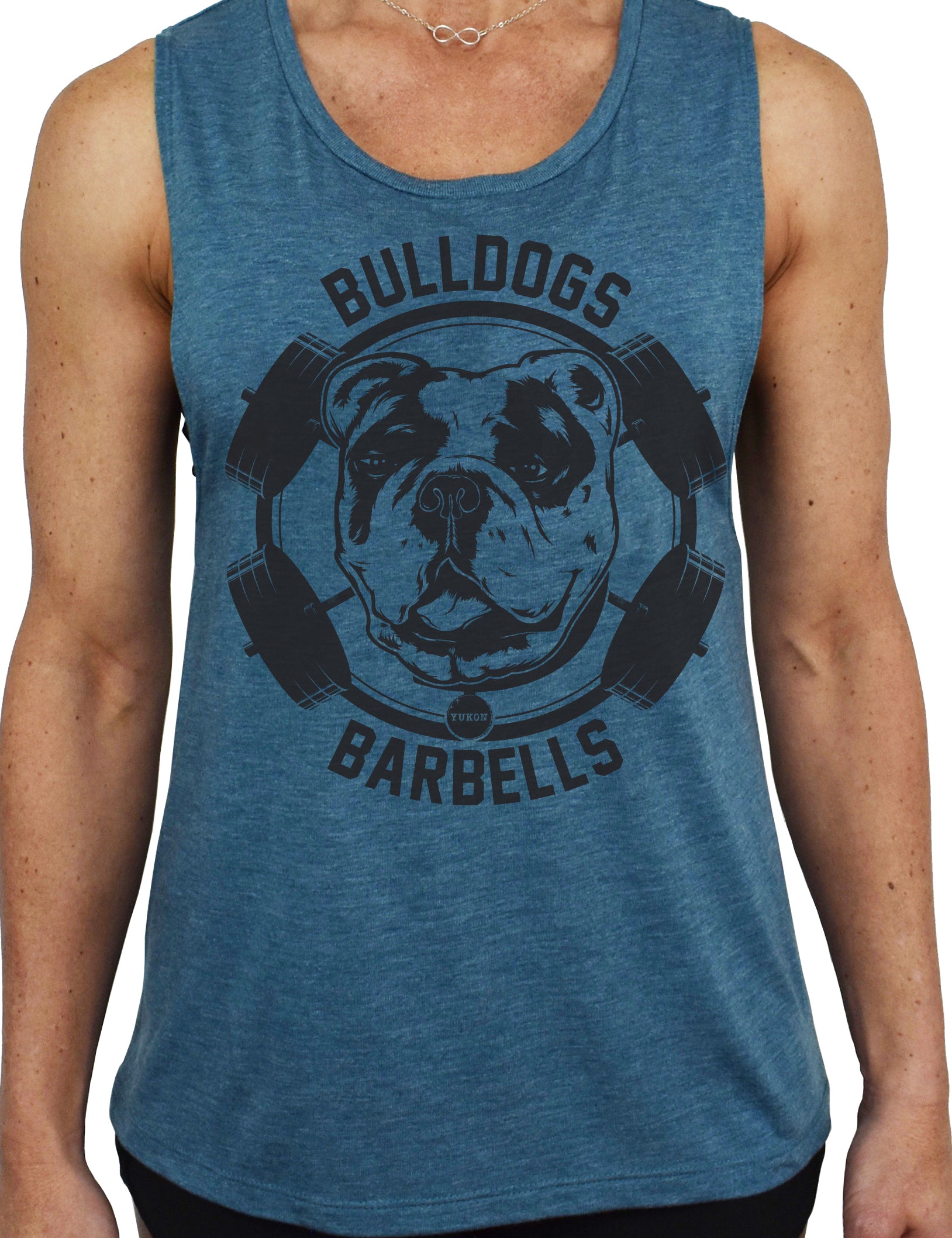 Women's 'Bulldogs and Barbells' Yukon Muscle Tank